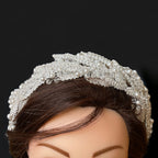 Bureij white crystal bridal headpiece