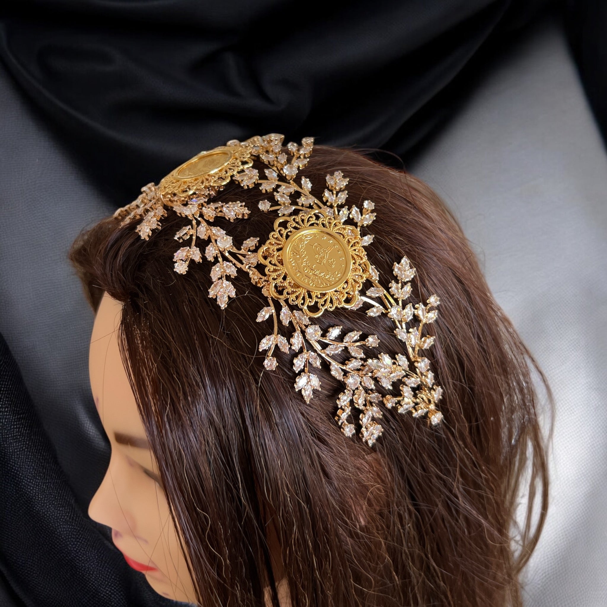 Nablus II wide three coins headband