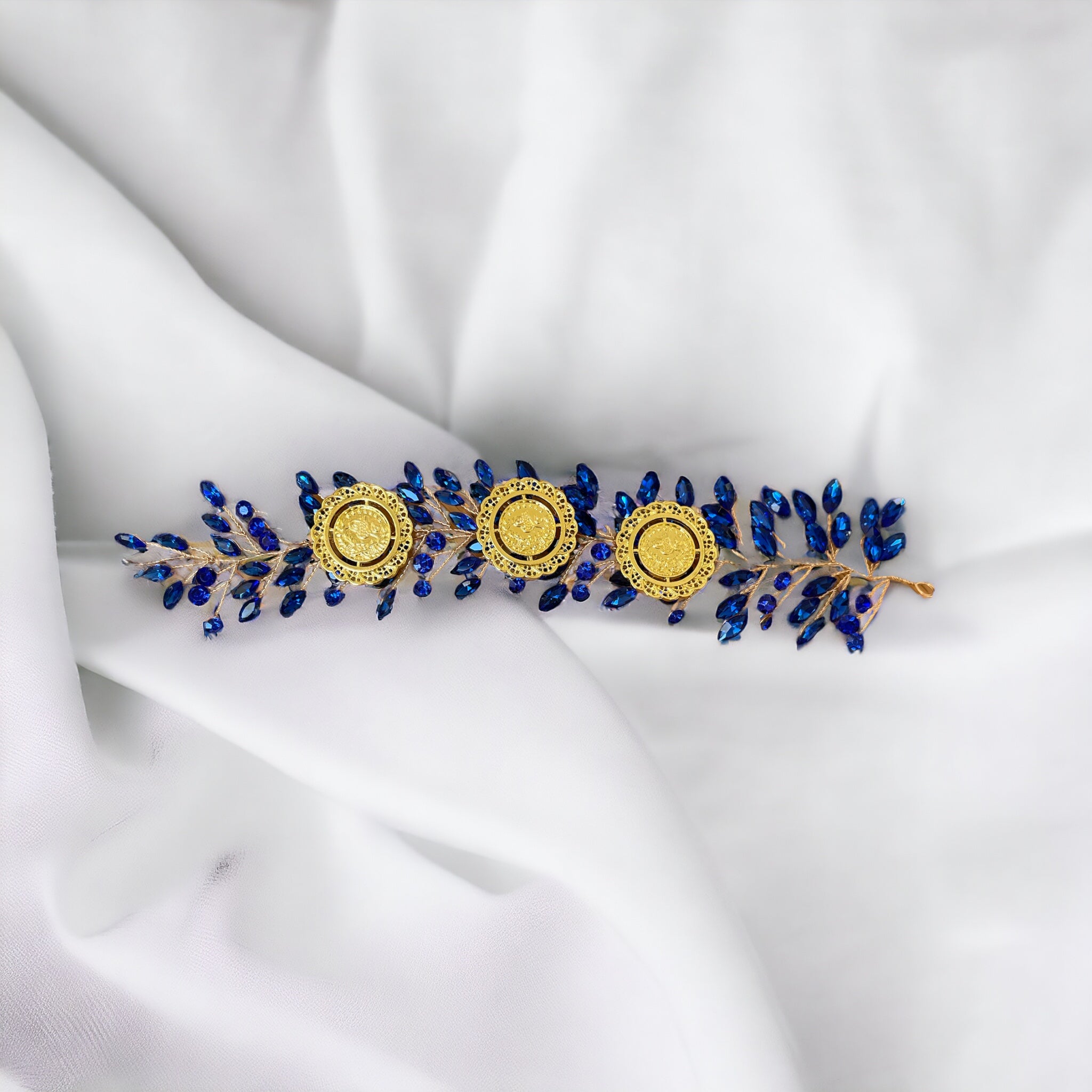 Bani Suheila Coins lira blue stone headband Fashion