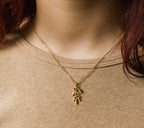 Olive Branch 18K Pleated Gold