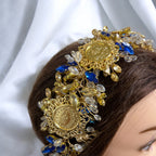 Ras Suneisil luxury Gold and blue headpiece