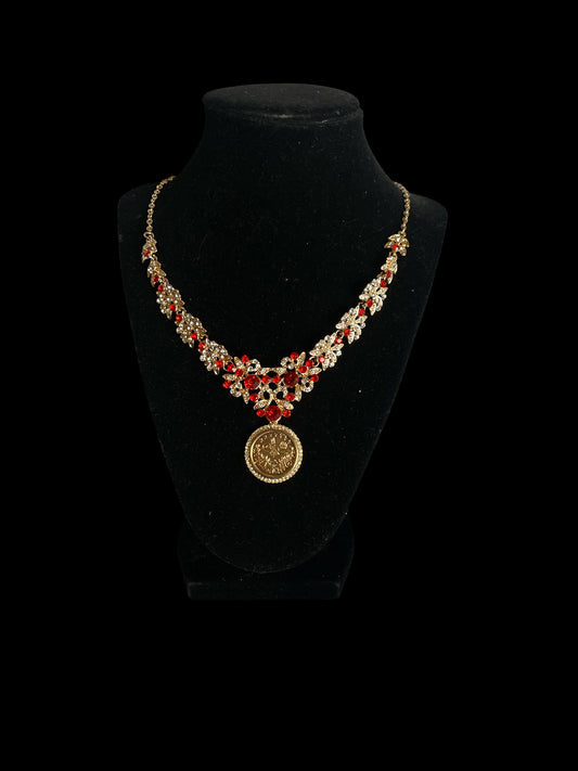 Al-Ramla Gold and Red Necklace