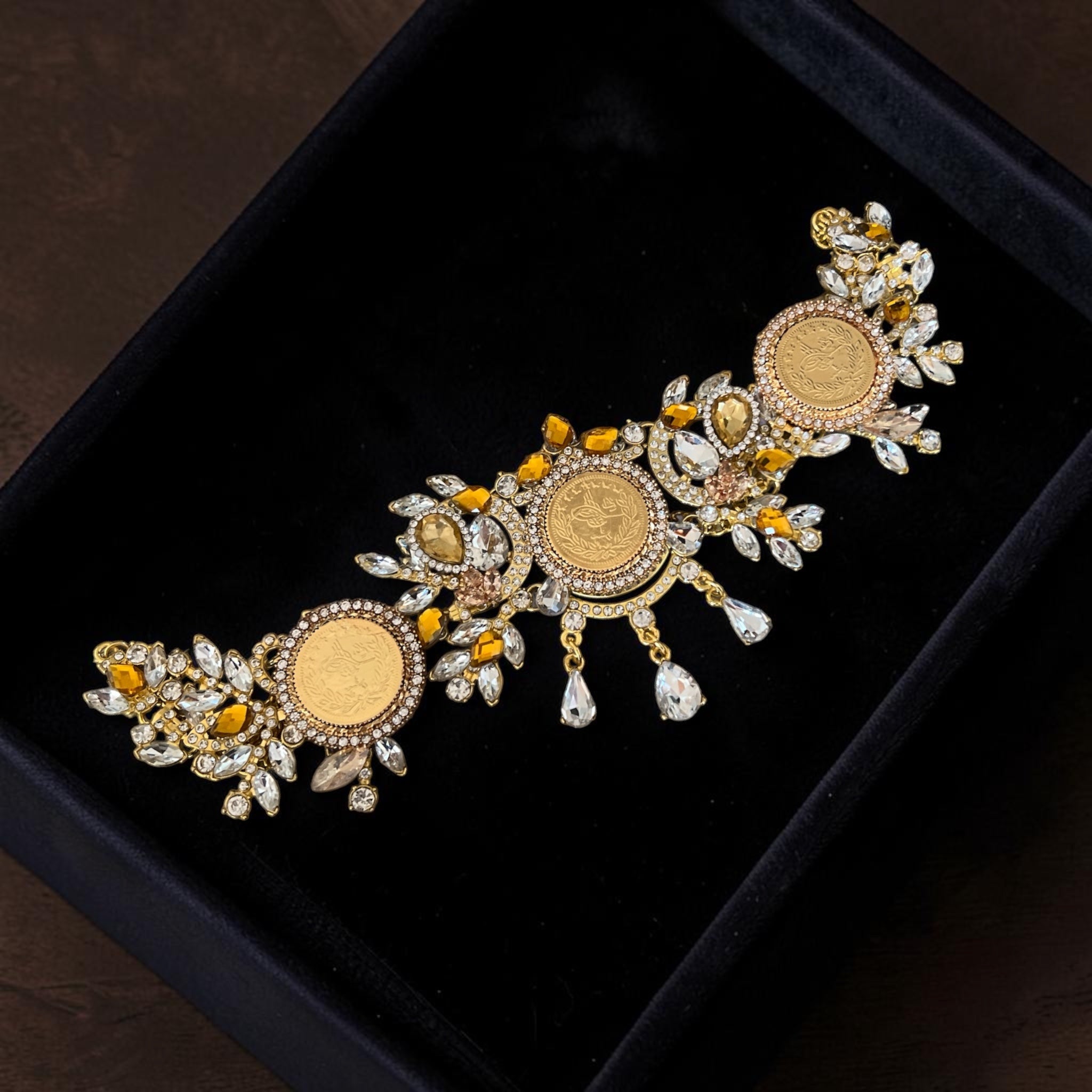 Bayt Hanina II Gold/ honey headpiece
