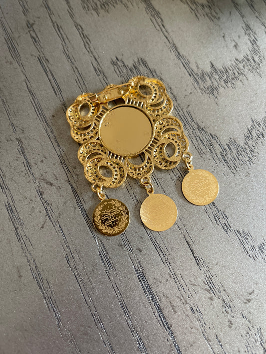 Jineen Gold lira Brooch/pin