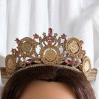 Nabi Ilyas soft pink five coins crown