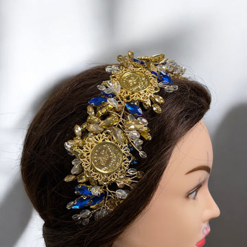 Ras Suneisil luxury Gold and blue headpiece