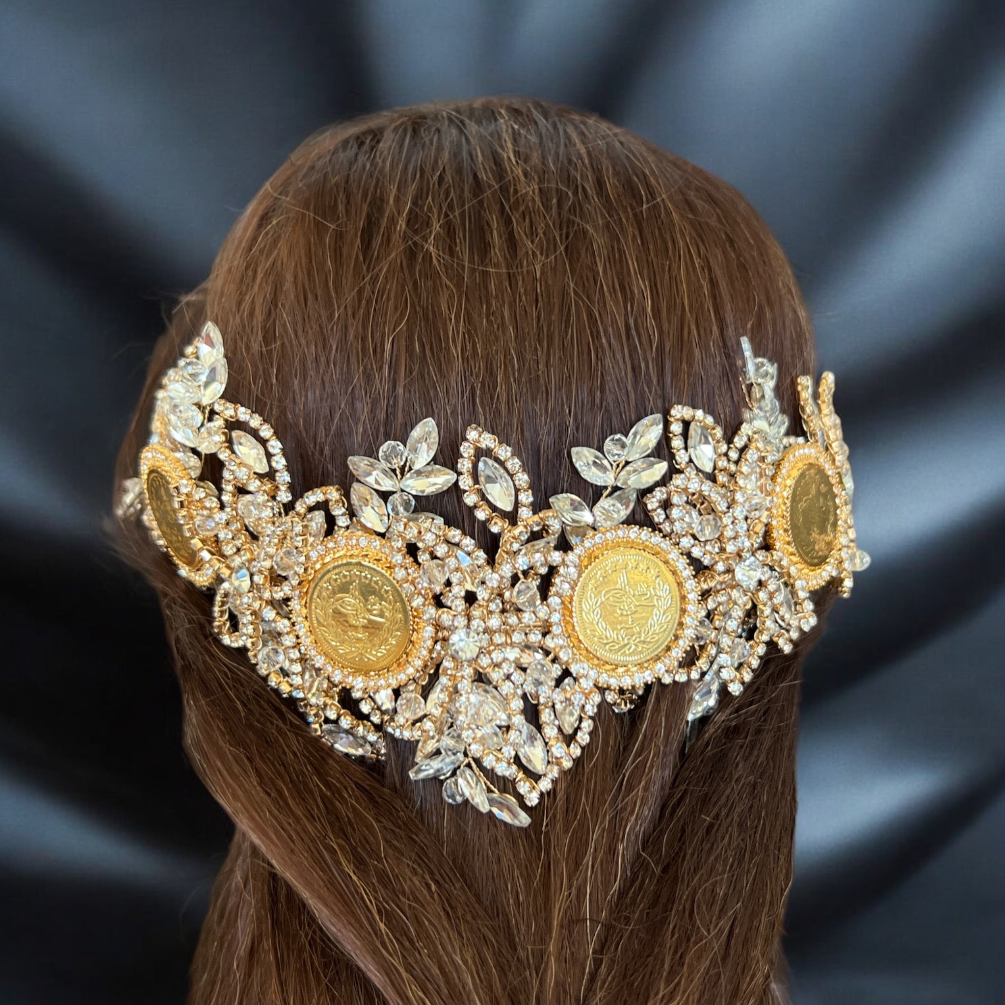 Qalunya four coins crystal headpiece