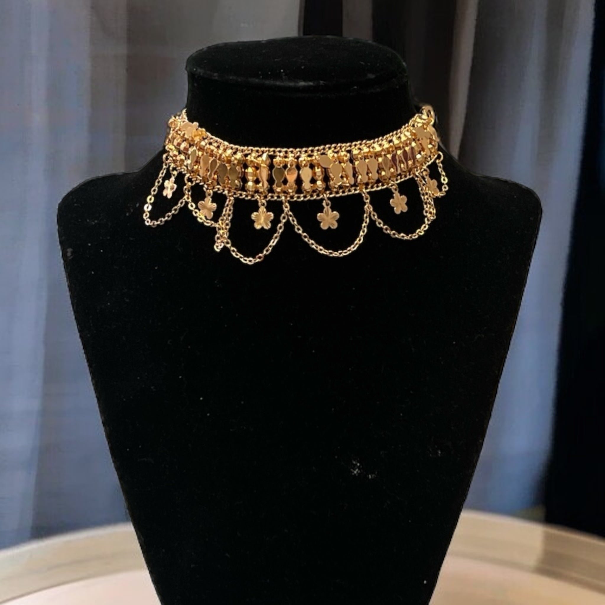 Rafah Gold Pleated choker