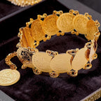Ein-Yabrud 18K pleated Gold Stack lira bracelet