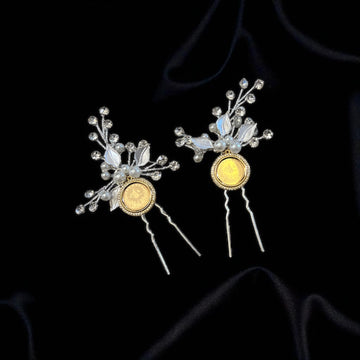 Arab Zubeid Two Pcs silver and gold hairpin