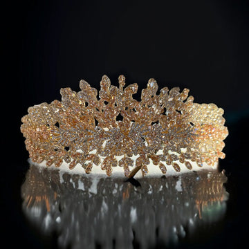 Palestine luxury gold crystal headpiece luxury gold crystal quality