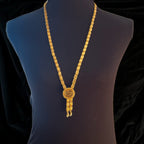 Al-Qustal Pleated Gold Zard coin Necklace