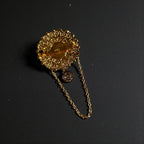 Karatiyya II Gold Pleated Brooch/Pin
