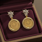 Yasur II three flowers crystal studs earrings