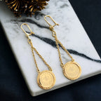 Lifta Gold Pleated coins Earrings