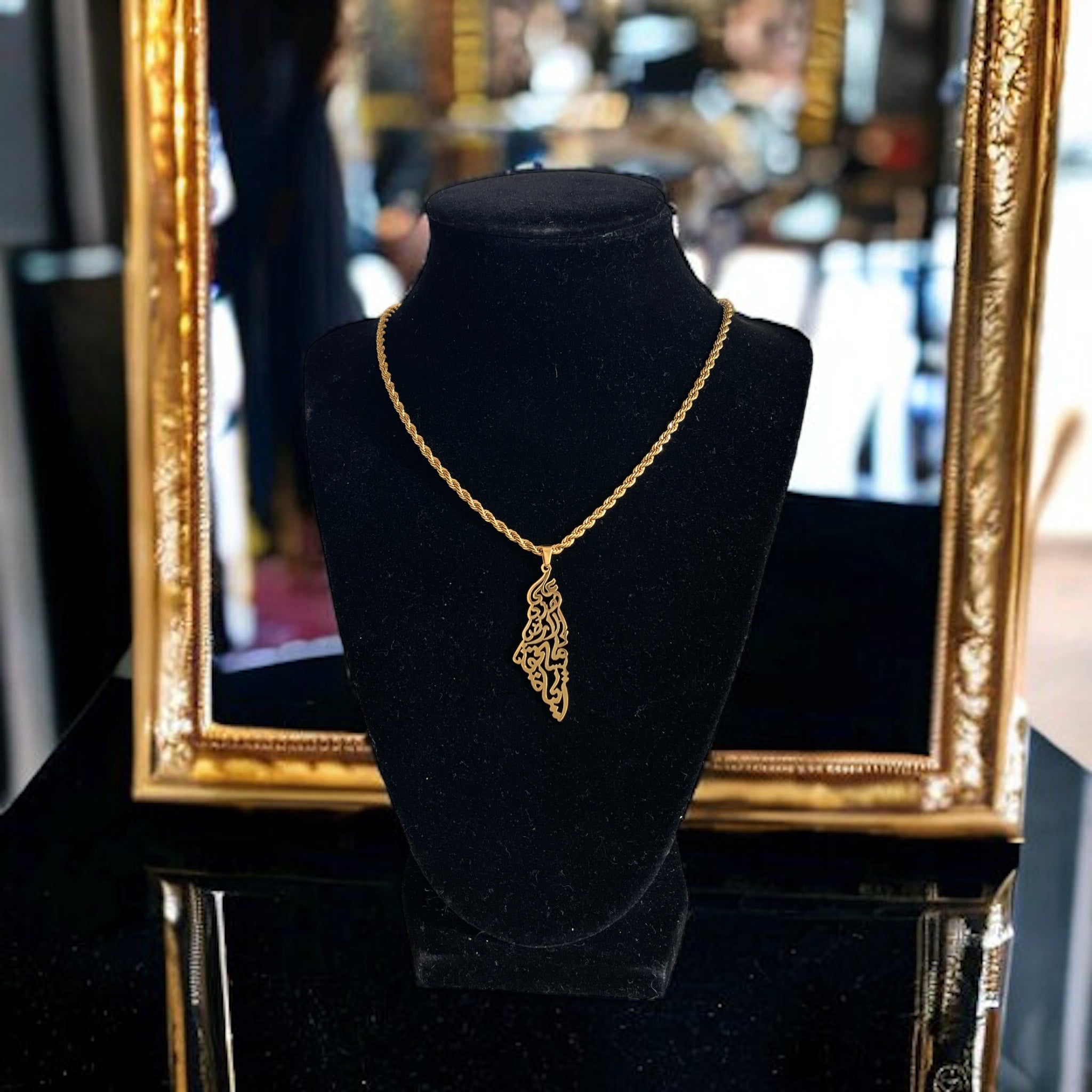 Palestine Map Necklace