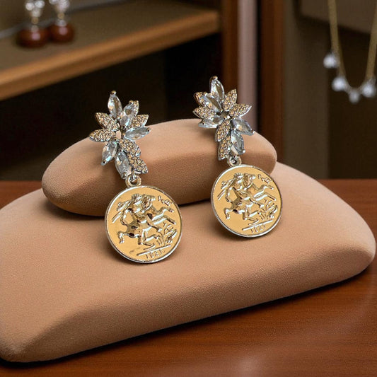 Surif silver coin earrings