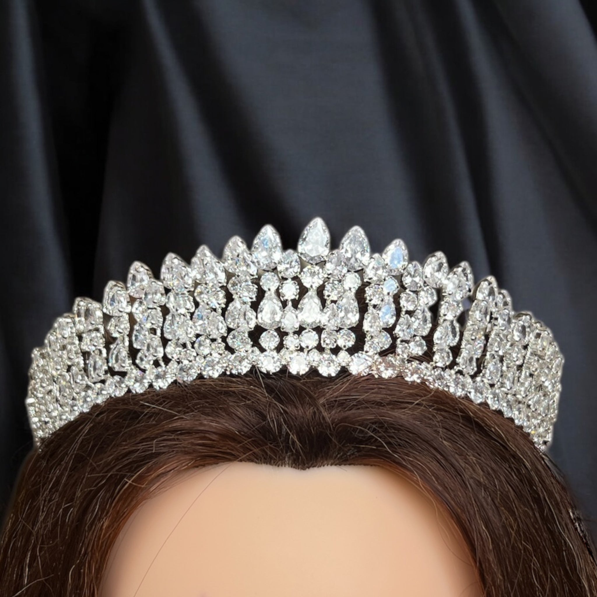 Sanjl Zircon Stone Bridal Crown