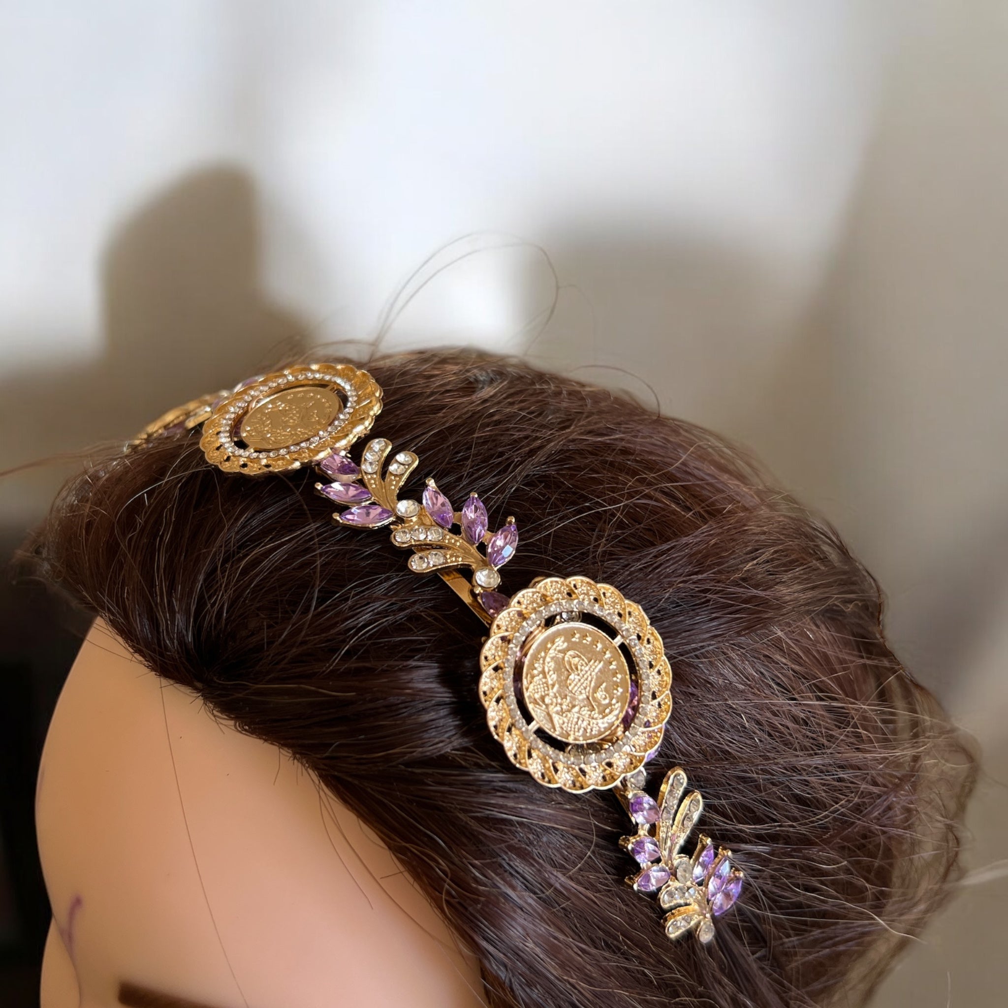 Hamama Purple three coins headband