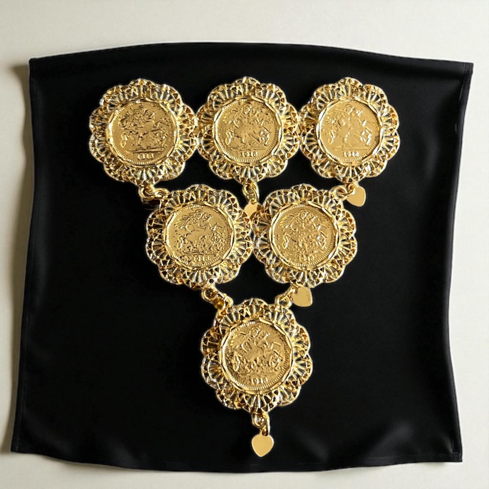 Al-Quds six coins brooch