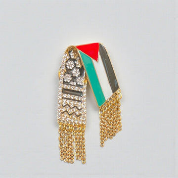 Kufya And Palestinian II Flag Brooch