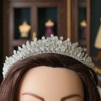 Kafr Sumei silver zircon stone wedding tiara