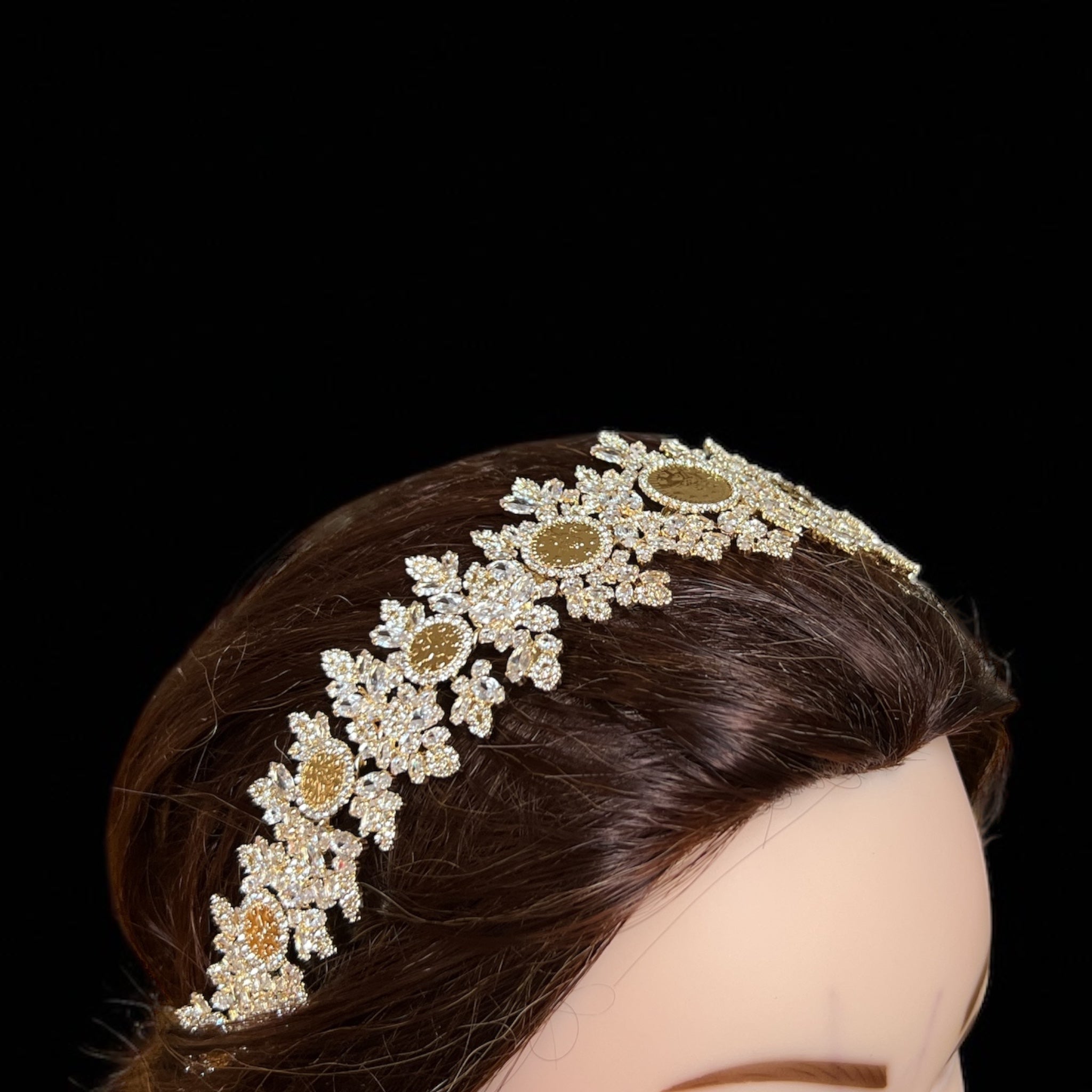 Bayt 'Itab luxury crystal coins headpiece
