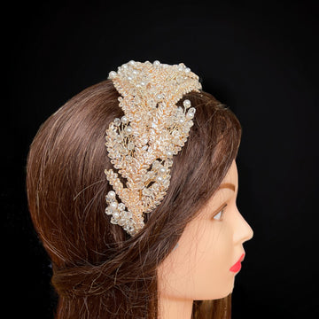 Nuseirat gold crystal headpiece