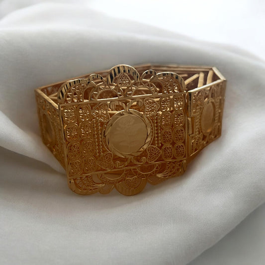 Nablus Pleated Gold Belt