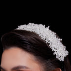 Hiribya Zircon Stone And Crystal Beaded Headpiece