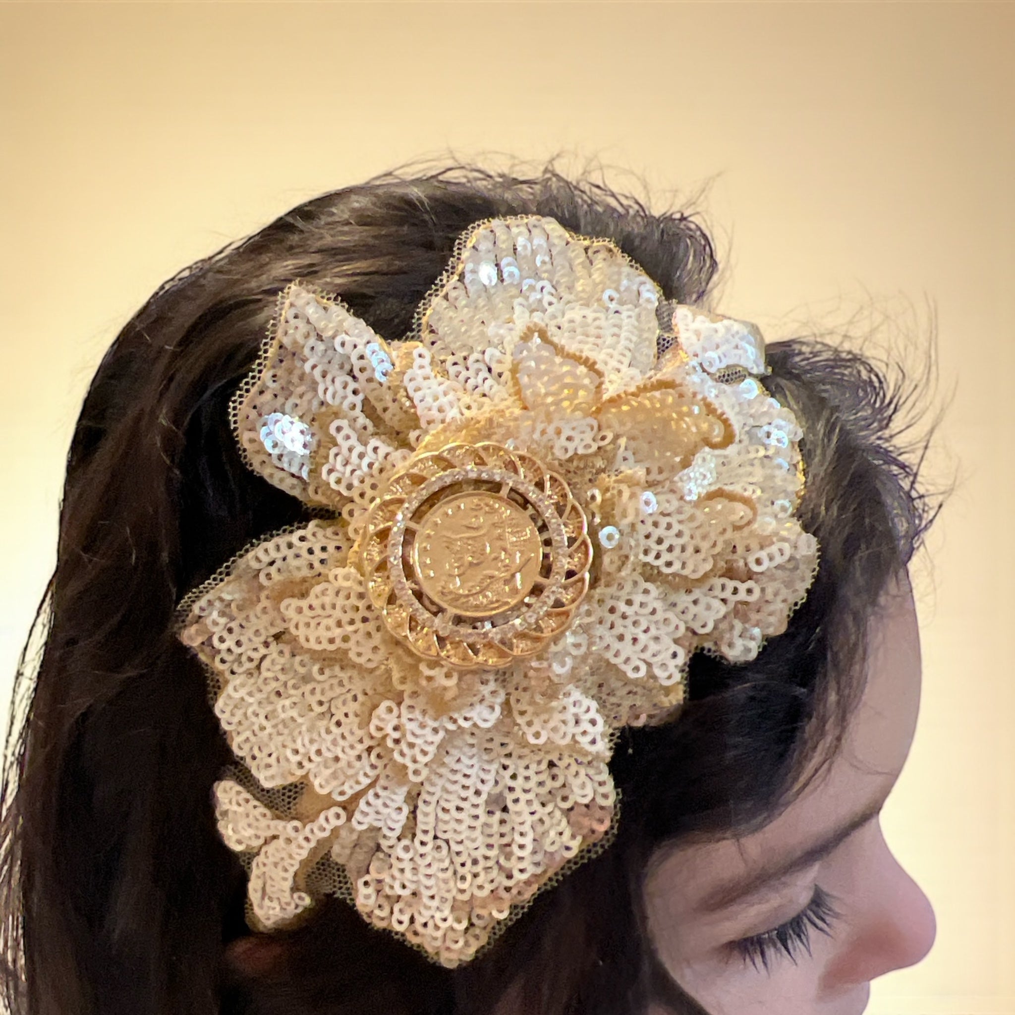 Suha Beaded one coin girls headband
