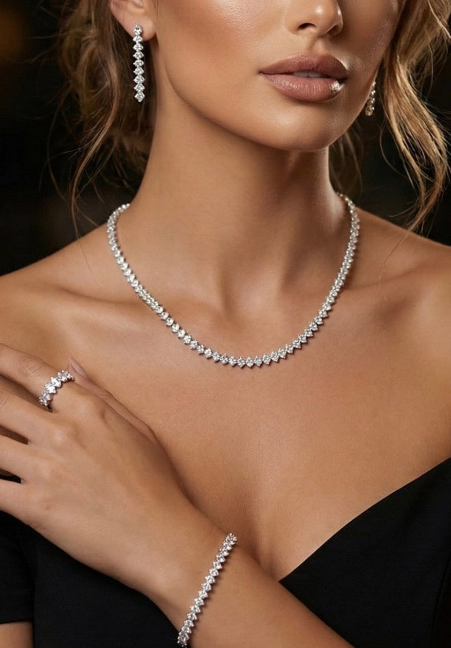 Marah Rabah Zircon Stone Set Necklace