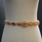 Yibna pleated gold belt