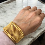 Awarta Pleated Gold Bracelet and Ring set