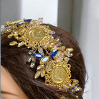 Ras Suneisil luxury Gold and blue headpiece
