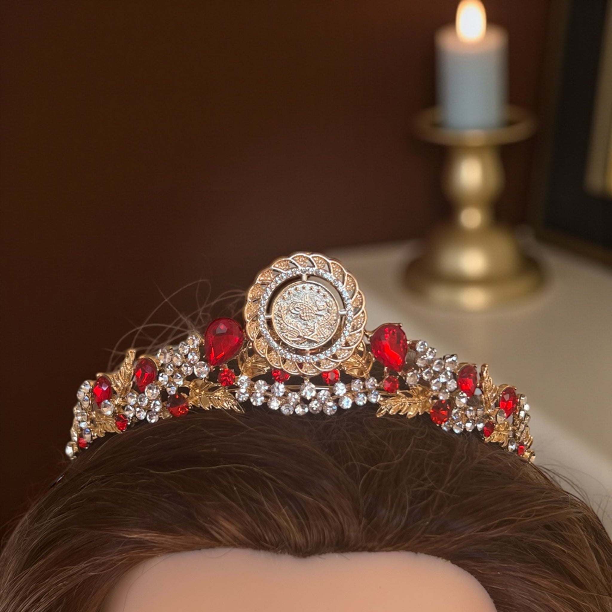 Dayr Tarif Gold and red tiara
