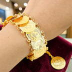 Ein-Yabrud 18K pleated Gold Stack lira bracelet