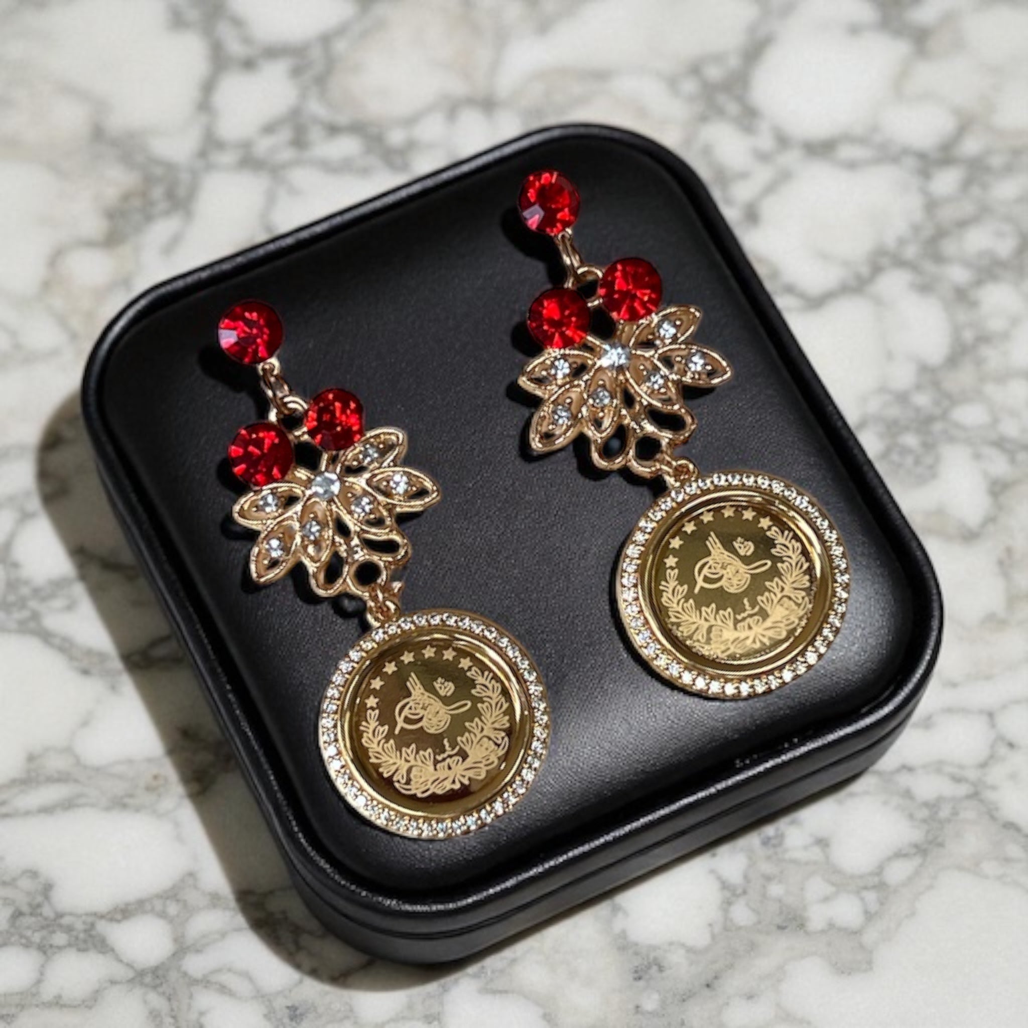 Rumoon II Red and Gold earrings