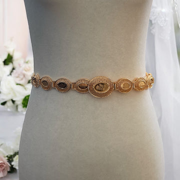 Yibna pleated gold belt