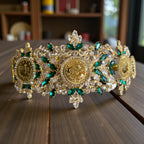 Masafer Yatta Gold and Green headpiece/crown