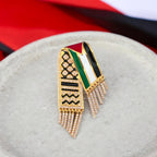Kufya And Palestinian Flag Brooch