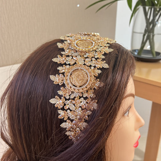Khirbat Jiddin five coins honey and gold headpiece