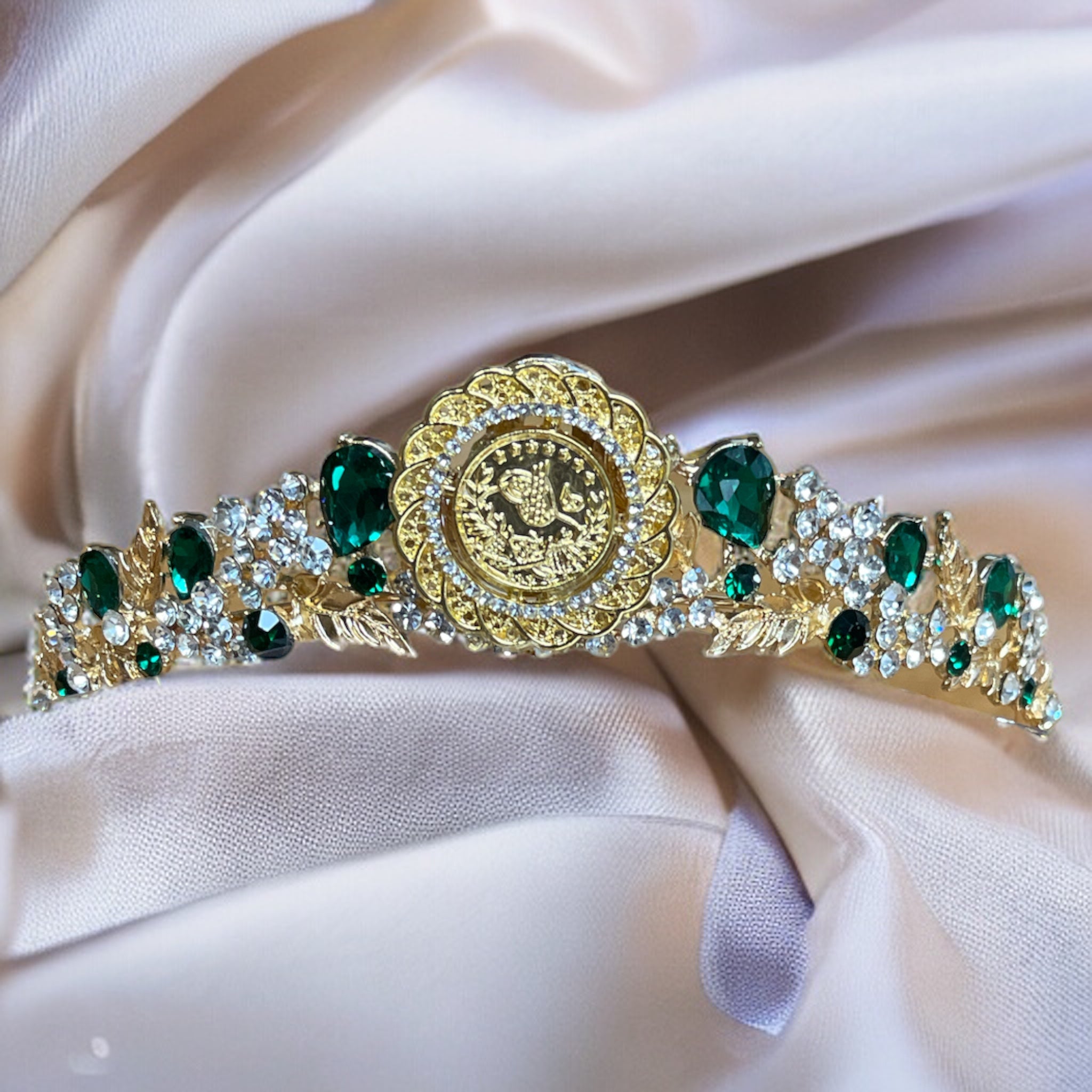 Dayr Tarif Gold and Green tiara