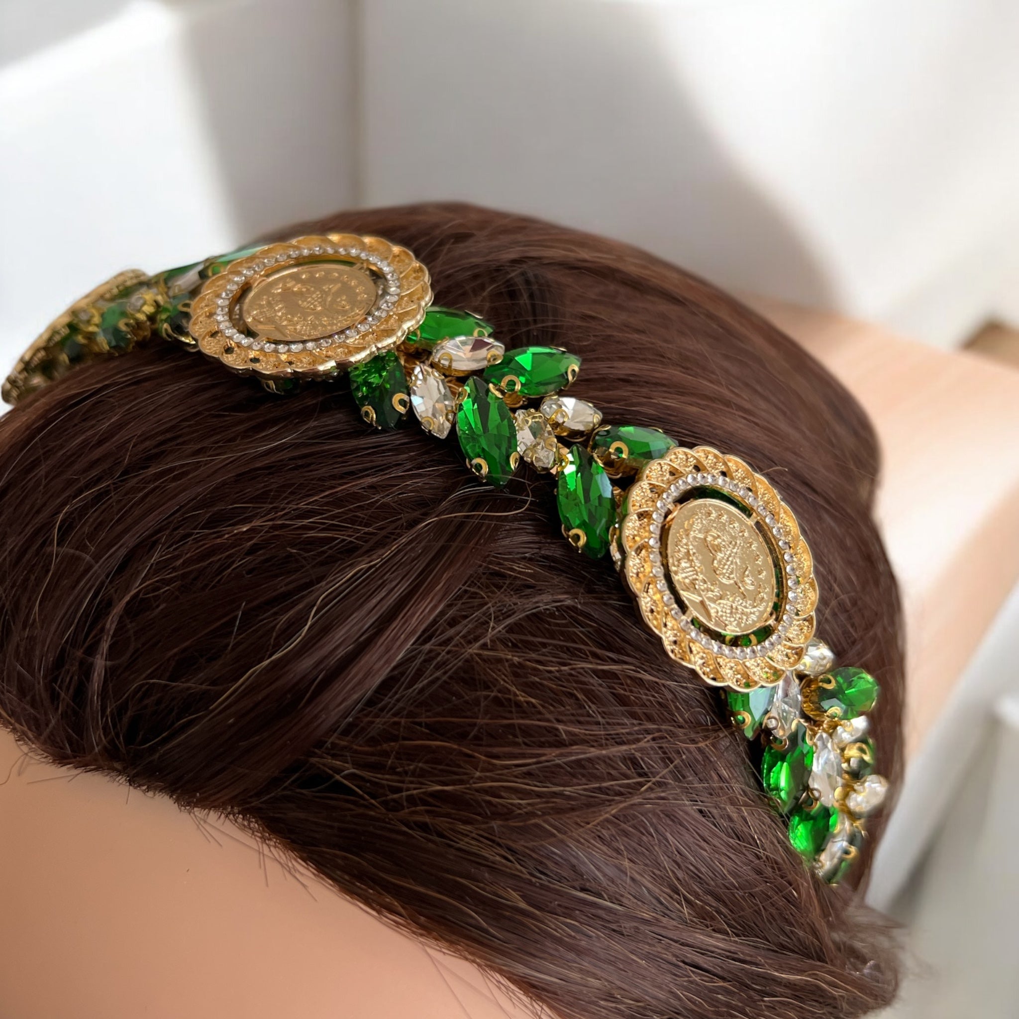 Dayr Tarif II Gold and Green headband