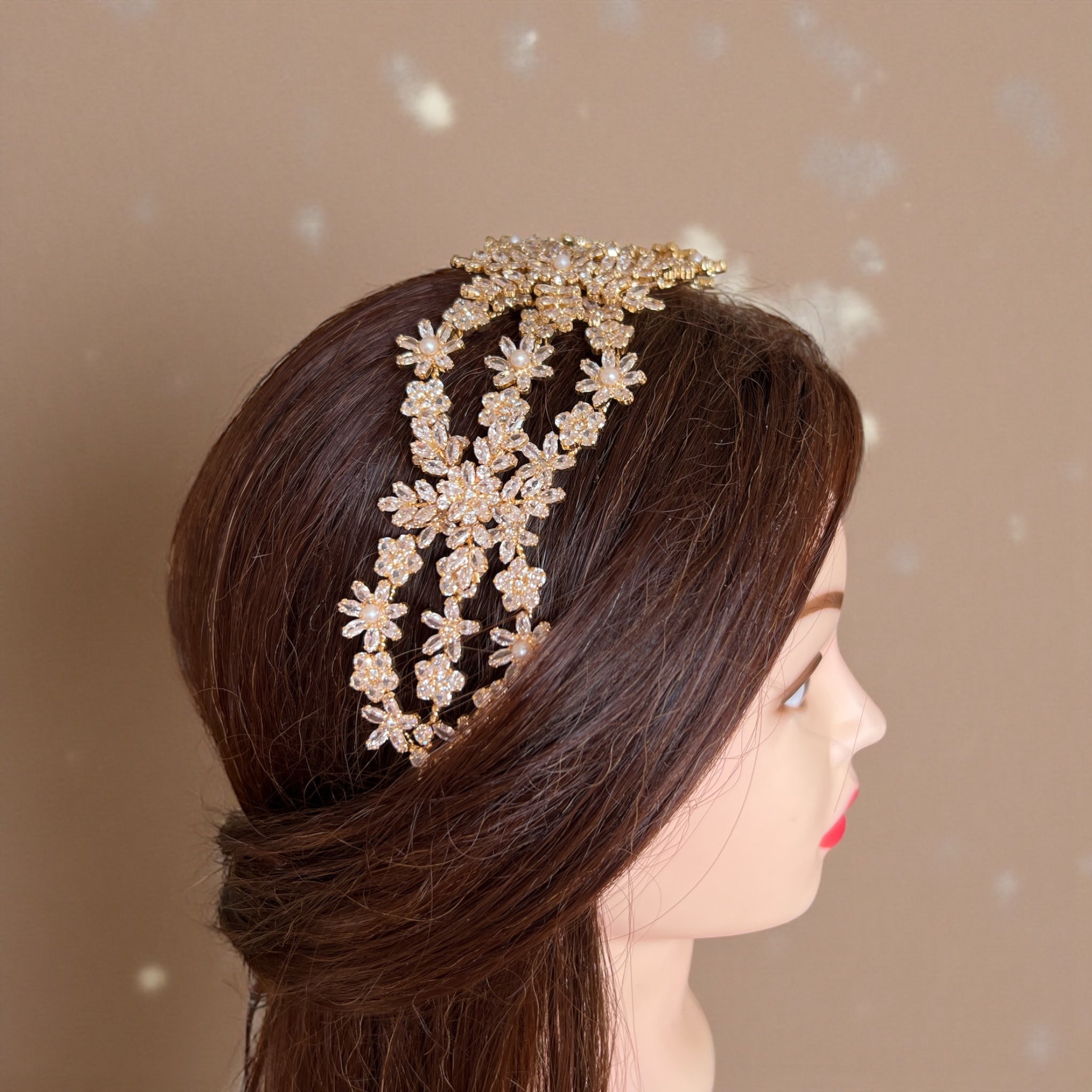 Al-Muzayri'a crystal Gold Headpiece