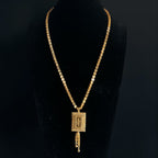 al-Qubsi II 21k pleated gold necklace