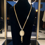 al-Qubsi oval 21k pleated gold necklace