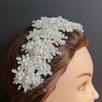 Julis luxury Bride crystal and pearls headpiece