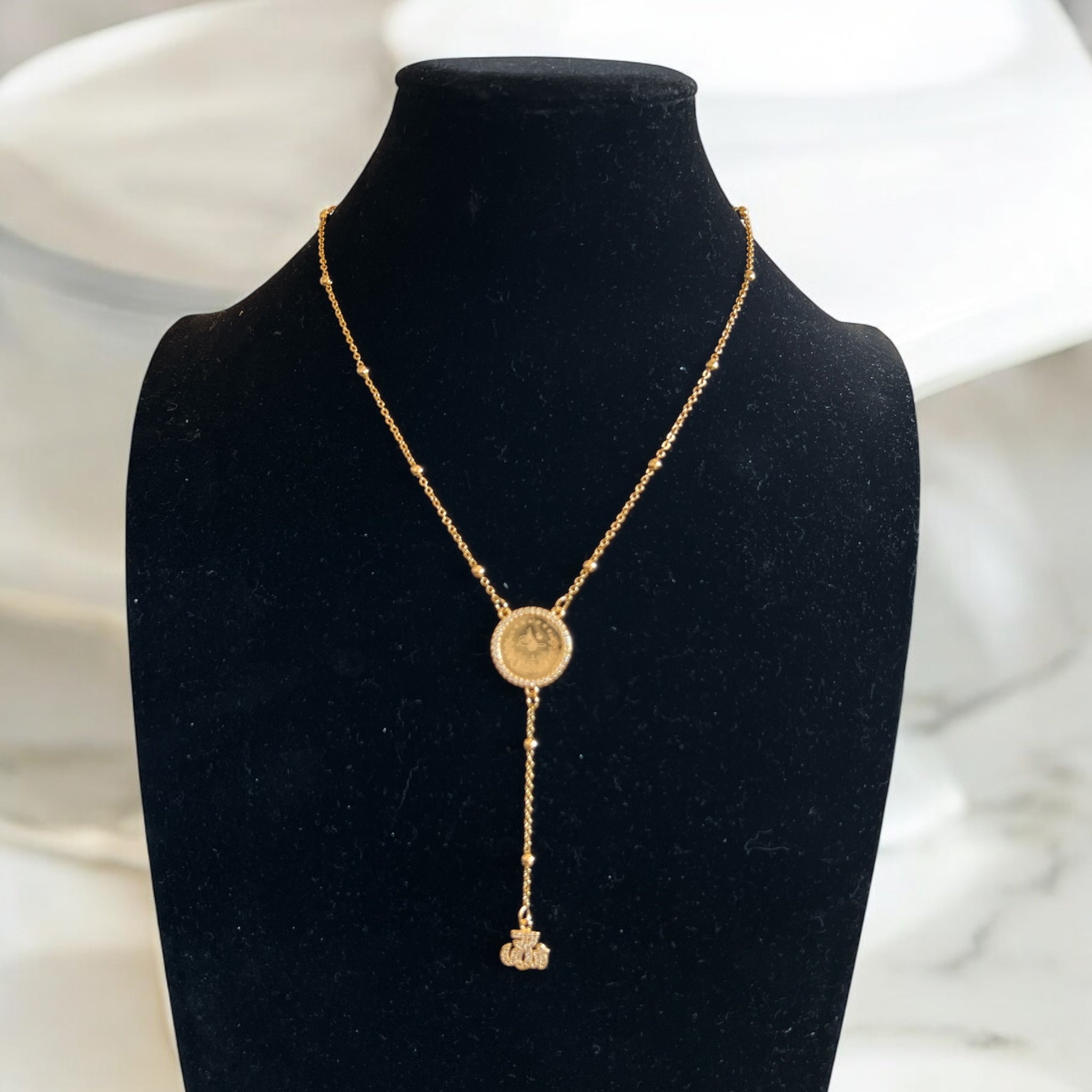 Ajjur III coin circle Pleated Gold necklace