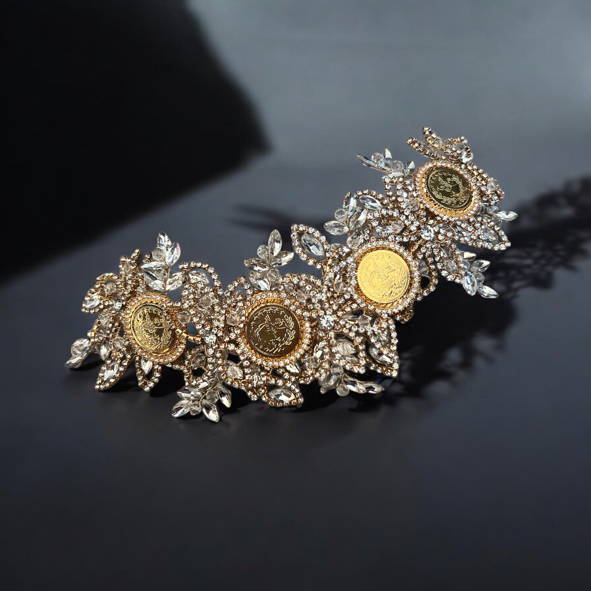Qalunya four coins crystal headpiece